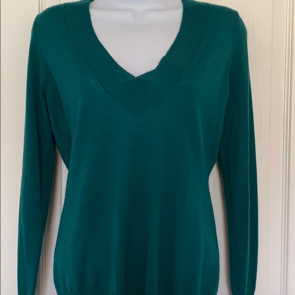 Green V-neck sweater by The Limited